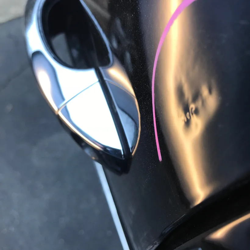 Example of a bad paintless dent repair 6