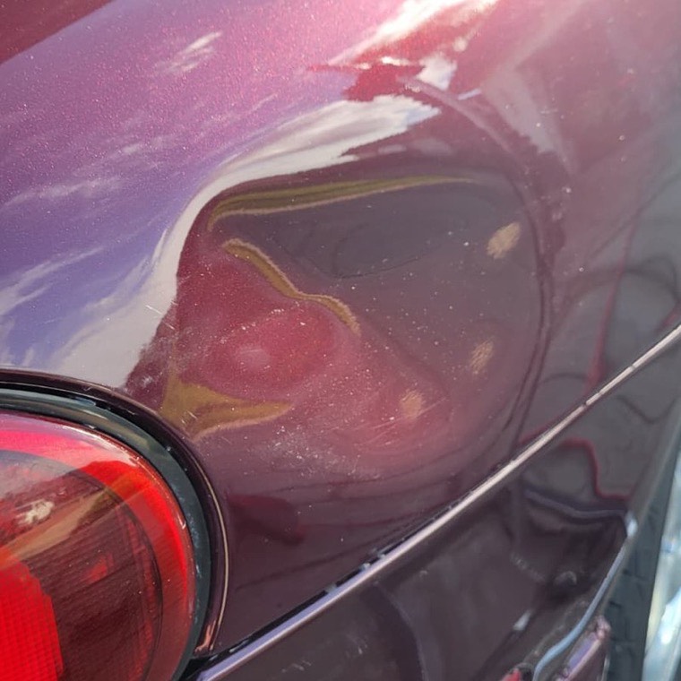 Large or Complex Dent paintless dent repair example, priced $500 to $4000